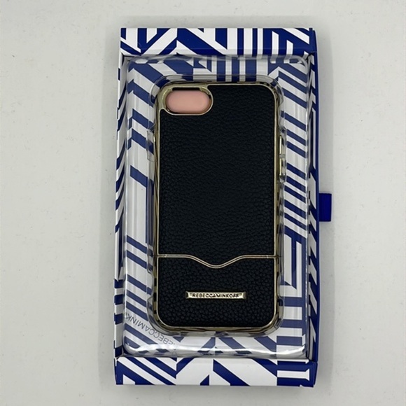 Sleek Protection:‎ Rebecca Minkoff iPhone 7 Slide Case in Black Leather - Picture 4 of 6